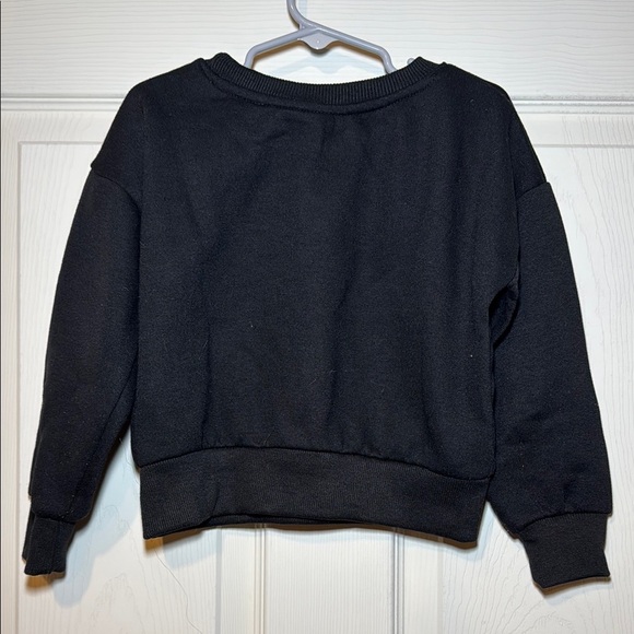 Sweet Butterfly Toddler Girls Black Crewneck Sweatshirt Rhinestone Heart Size 5T - Picture 3 of 5